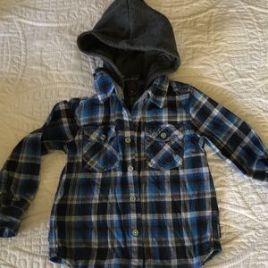 Boys Plaid Flannel Hoodie